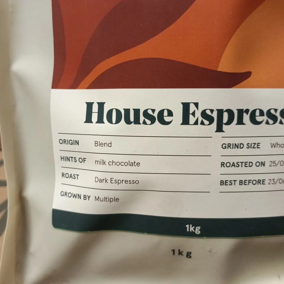 PACT COFFEE HOUSE ESPRESSO WHOLEBEAN 1KG