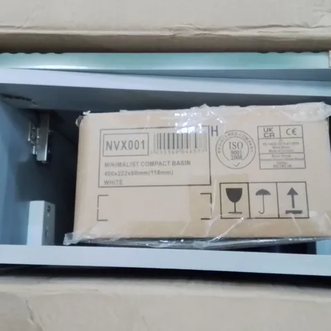 BOXED WALL HUNG MINIMALIST COMPACT UNIT INC. BASIN -SATIN GREEN-