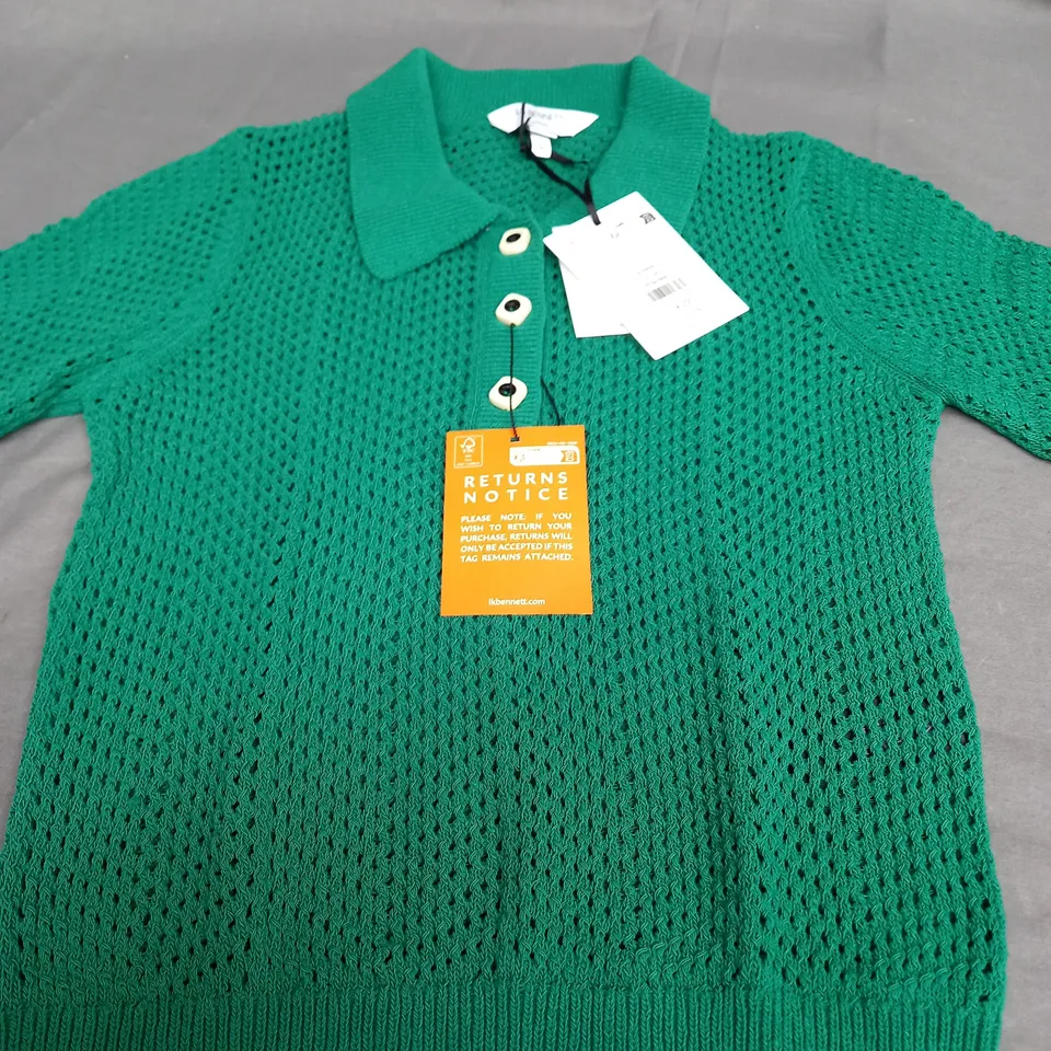LK BENNETT TK NANCY EDEN GREEN TOP - XS