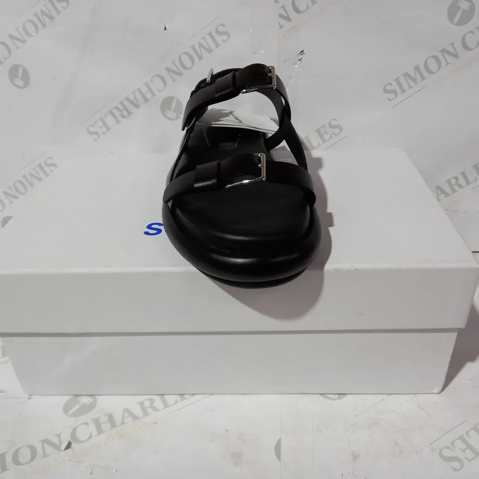 BOXED PAIR OF PROENZA SCHOULER LEATHER SANDALS IN BLACK EU SIZE 37