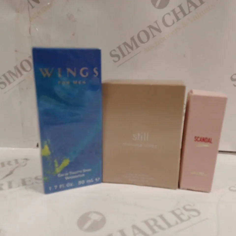THREE ASSORTED FRAGRANCES TO INCLUDE; JEAN PAUL GAULTIER, JENNIFER LOPEZ AND WINGS