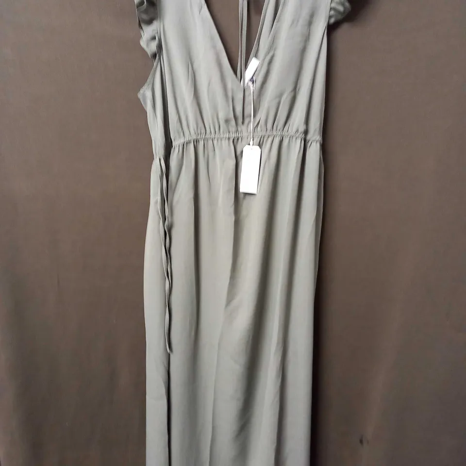 MAISON DE NIMES KHAKI V-NECK DRESS - LARGE