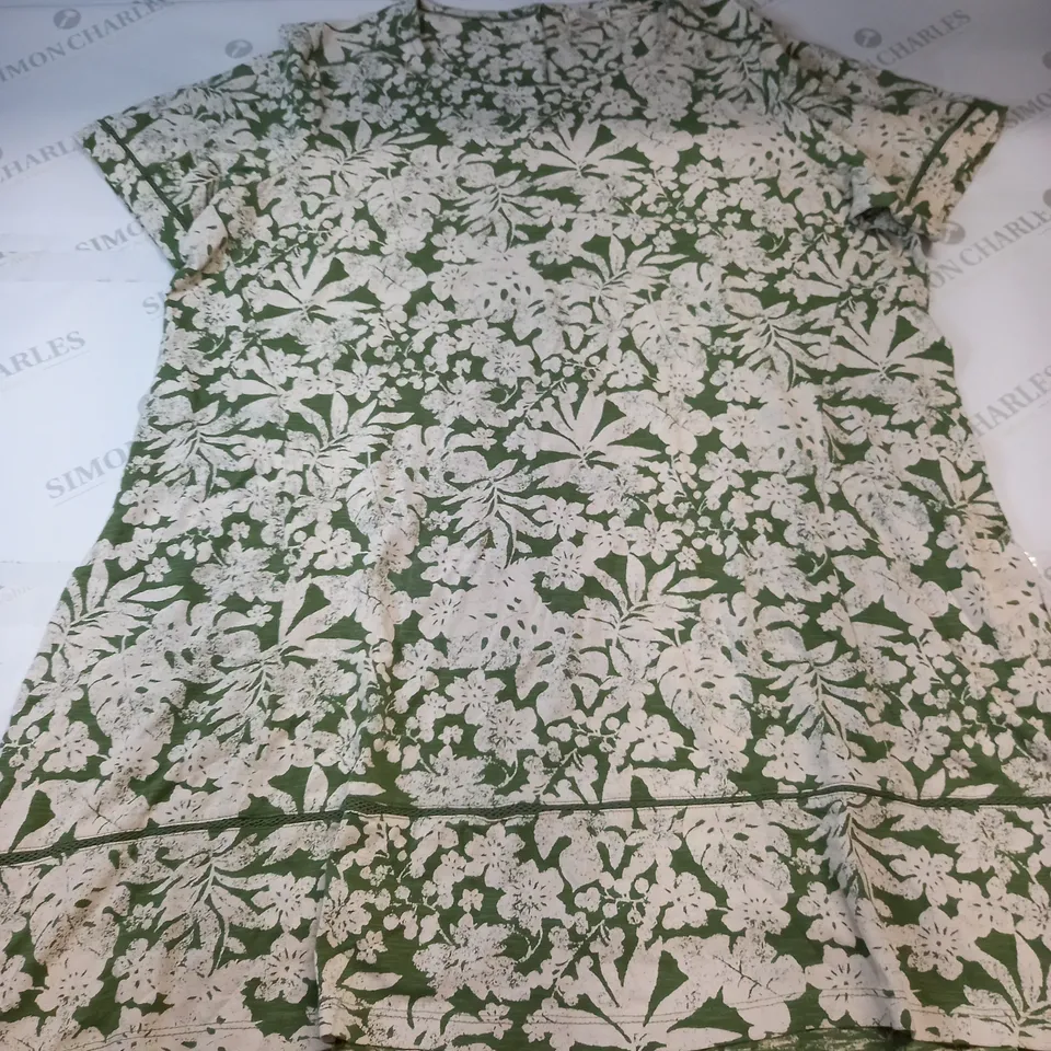 FATFACE MIDI FLORAL DRESS IN GREEN SIZE 20