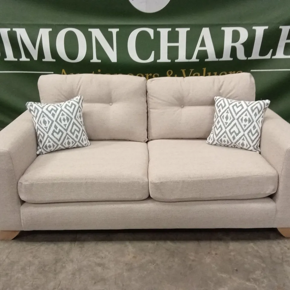 PRENT FABRIC 3 SEATER SOFA - NATURAL RRP £799