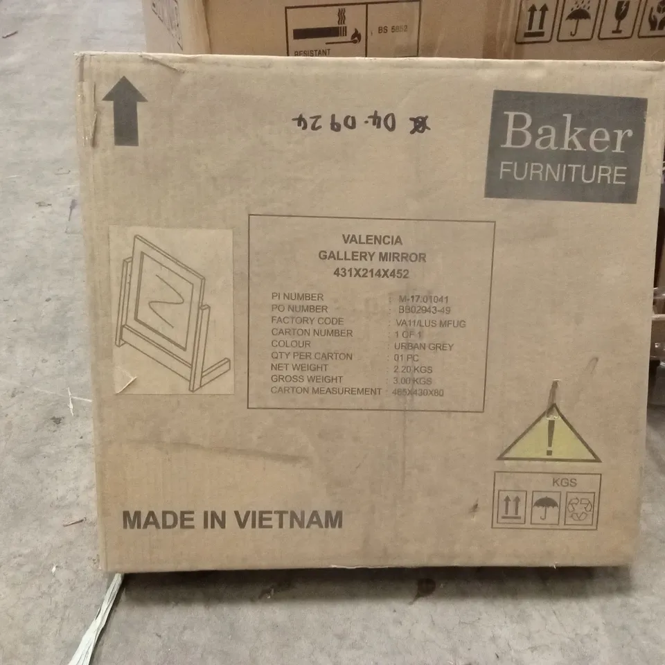 BOXED BAKER FURNIURE VALENCIA GALLERY MIRROR - URBAN GREY