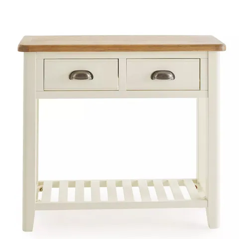 WOODLAND CONSOLE TABLE - WHITE/OAK