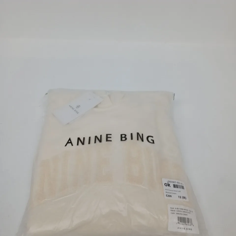 ANINE BING HARVEY SWEATSHIRT – WASHED CREAM, UK M