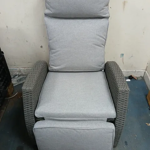 RECLINING GARDEN CHAIR IN GREY - COLLECTION ONLY