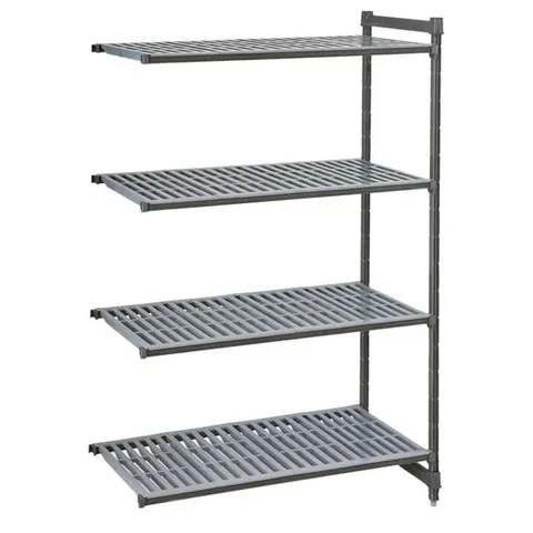 BOXED CAMBRO CAMSHELVING BASICS PLUS ADD-ON UNIT 4 TIER WITH VENTED SHELVES 1830(H)X 1023(W)X 540(D)MM