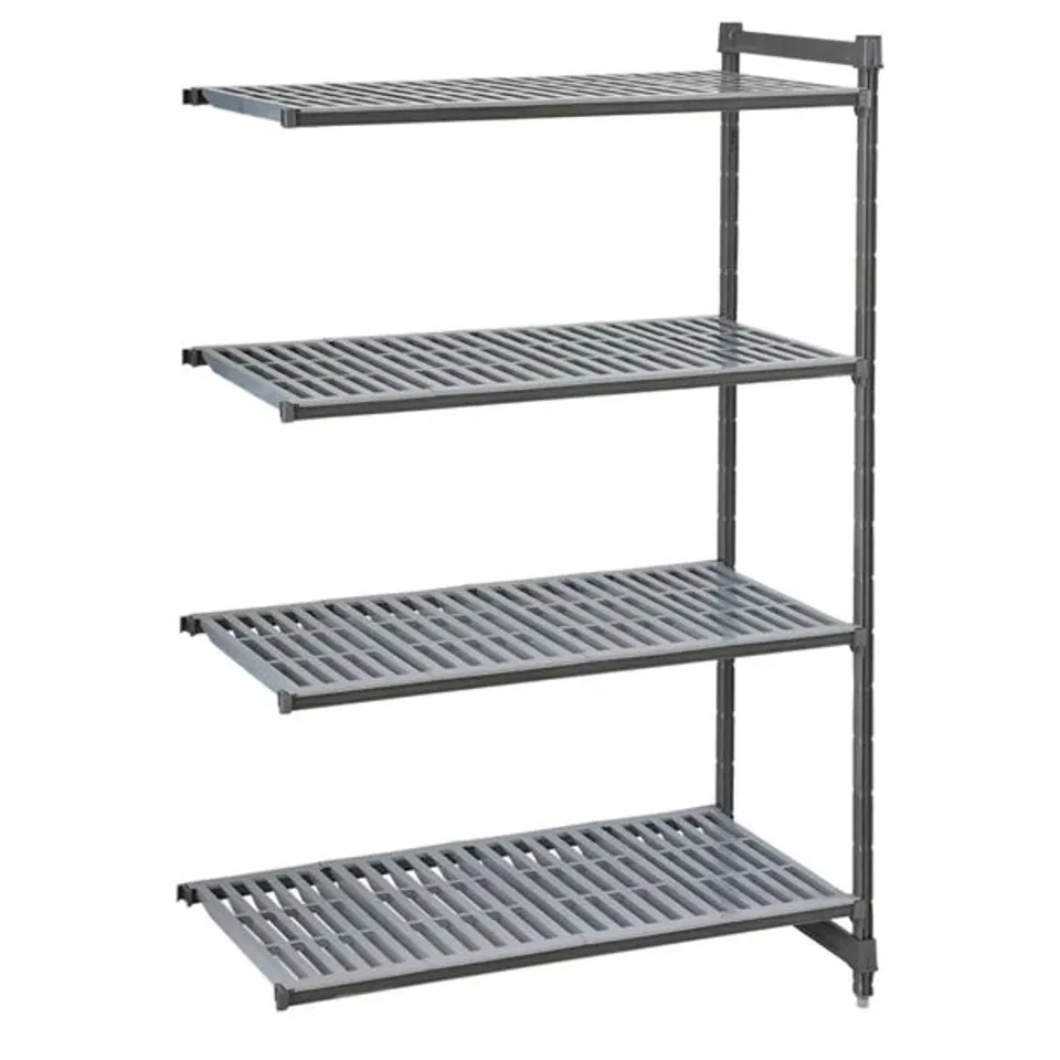 BOXED CAMBRO CAMSHELVING BASICS PLUS ADD-ON UNIT 4 TIER WITH VENTED SHELVES 1830(H)X 1023(W)X 540(D)MM