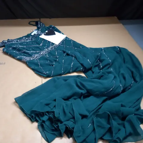 GODDIVA LONDON EMBELLISHED DRESS IN GREEN - UK 8