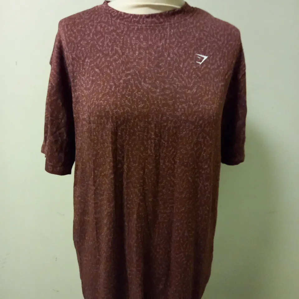 GYMSHARK RED TSHIRT - SIZE S