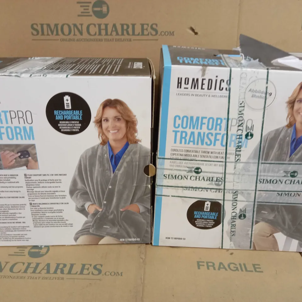 TWO HOMEDICS COMFORT PRO CORDLESS HEATED THROW
