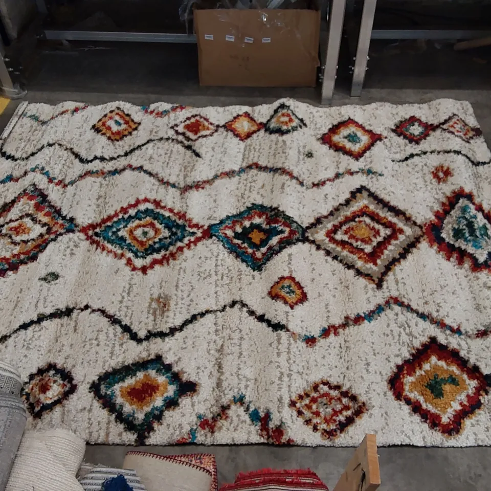 ALLENSVILLE HIGH PILE MORROCAN DIAMOND RUG //225 X 160CM