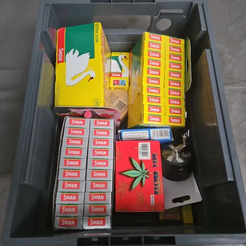 APPROXIMATELY 10 ASSORTED HOUSEHOLD ITEMS TO INCLUDE SWAN BRAND ULTRA SLIM FILTER TIPS, FUM FLAVORED AIR, ETC 