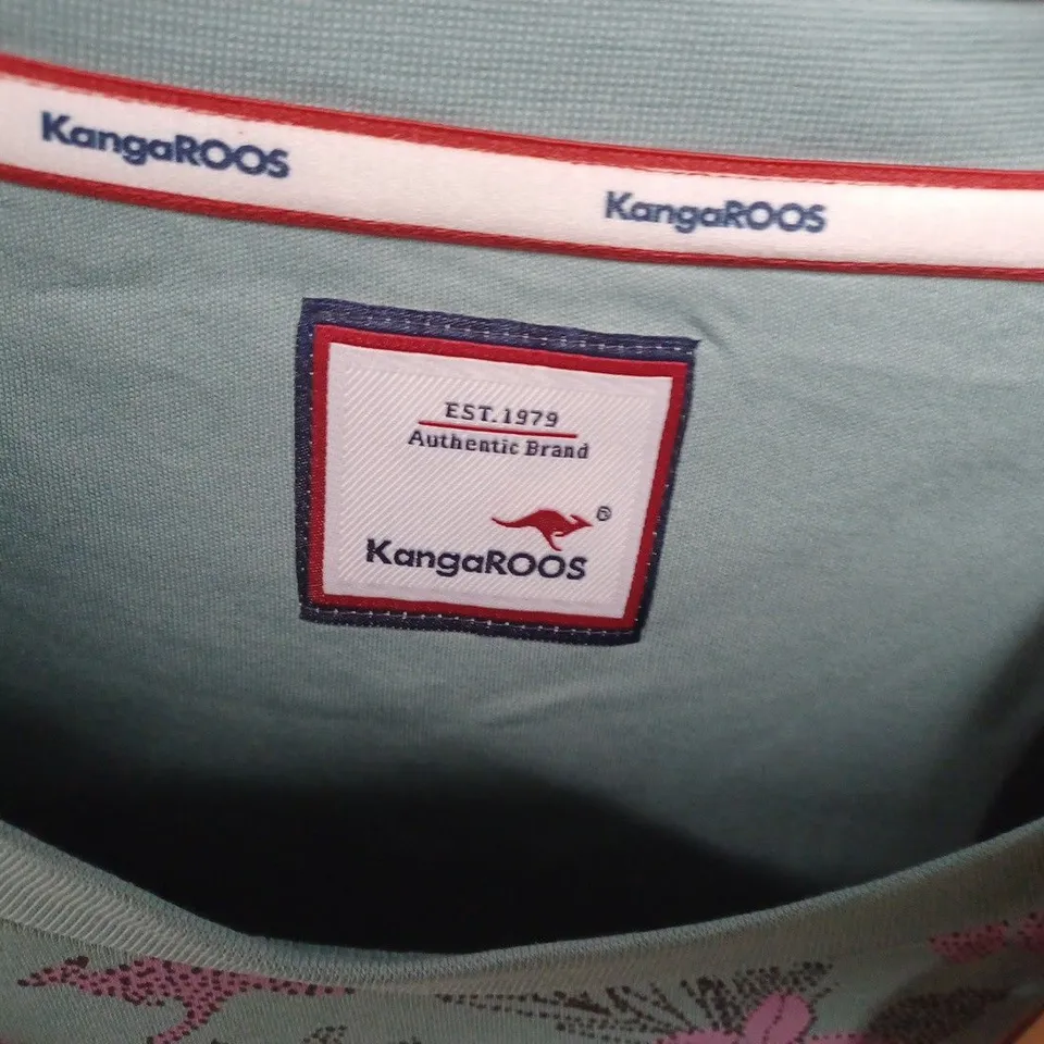 KangaROOS Women's Floral Print Long-Sleeve Top – Turquoise EU48/50