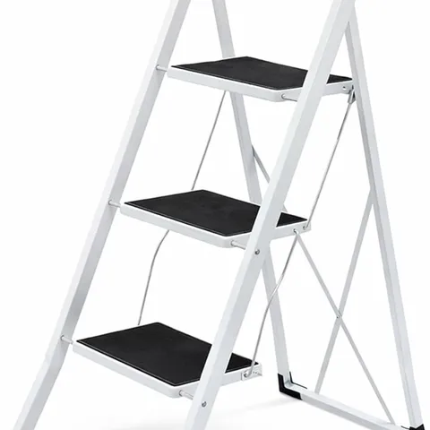 BOXED 3397 FOLDABLE 3 STEP LADDER STEPLADDER NON SLIP TREAD SAFETY STEE