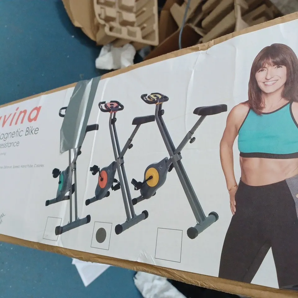 DAVINA FITNESS FOLDING MAGNETIC EXERCISE BIKE - CORAL - COLLECTION ONLY