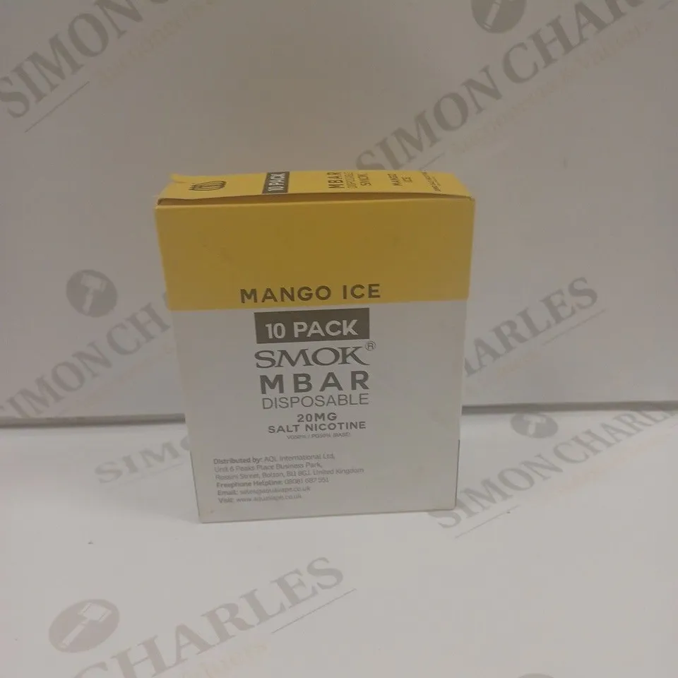 SMOK MBAR DISPOSABLE MANGO ICE 10 PACK 