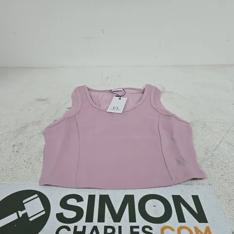 LASCANA ACTIVE CROPPED SPORTS VEST OLD ROSE TAGGED UK EXTRA SMALL
