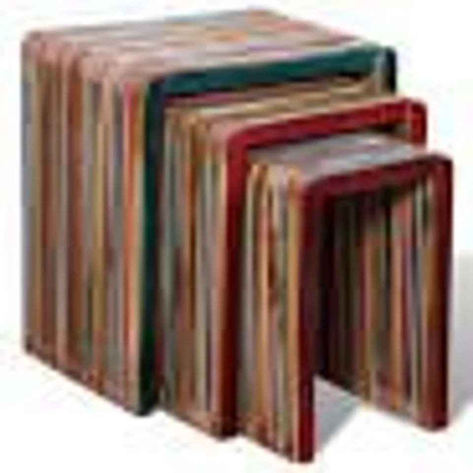 BOXED CAGE 3 PIECE NEST OF TABLES TEAK (1 BOX)