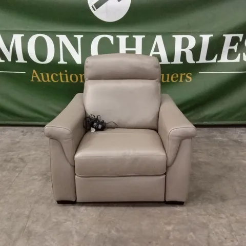 QUALITY DESIGNER ITALIAN MADE ADRIANO LUMBAR AND ELECTRIC RECLINER LEATHER ARMCHAIR