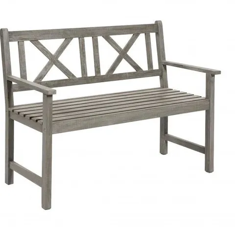 CAMBRIDGE ANTIQUE GREY OUTDOOR 2 SEATER BENCH