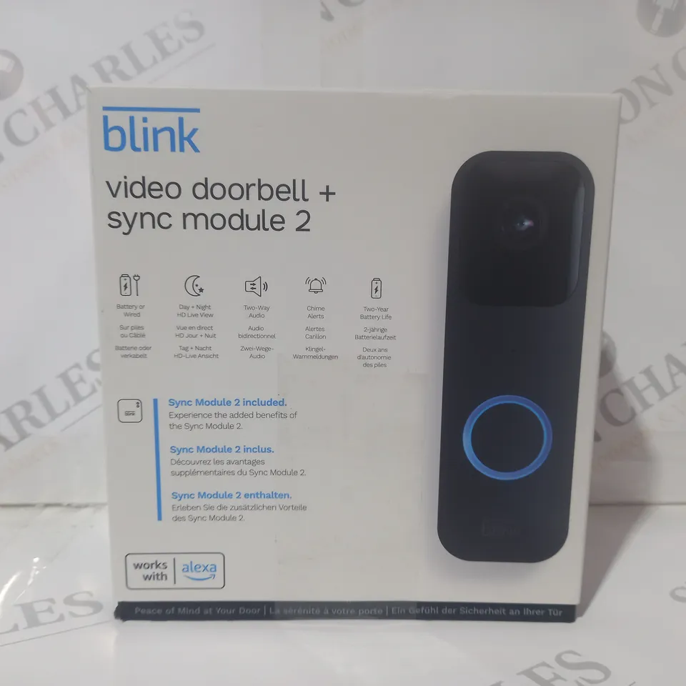 BOXED BLINK VIDEO DOORBELL + SYNC MODULE 2