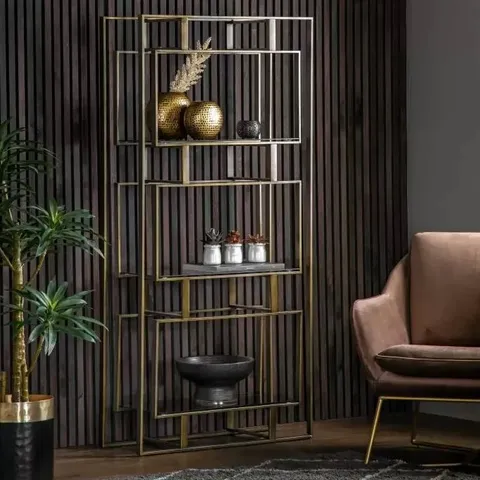 BOXED CROSSLAND GROVE THORNBURY OPEN DISPLAY BOOKCASE BRONZE (2 BOXES)
