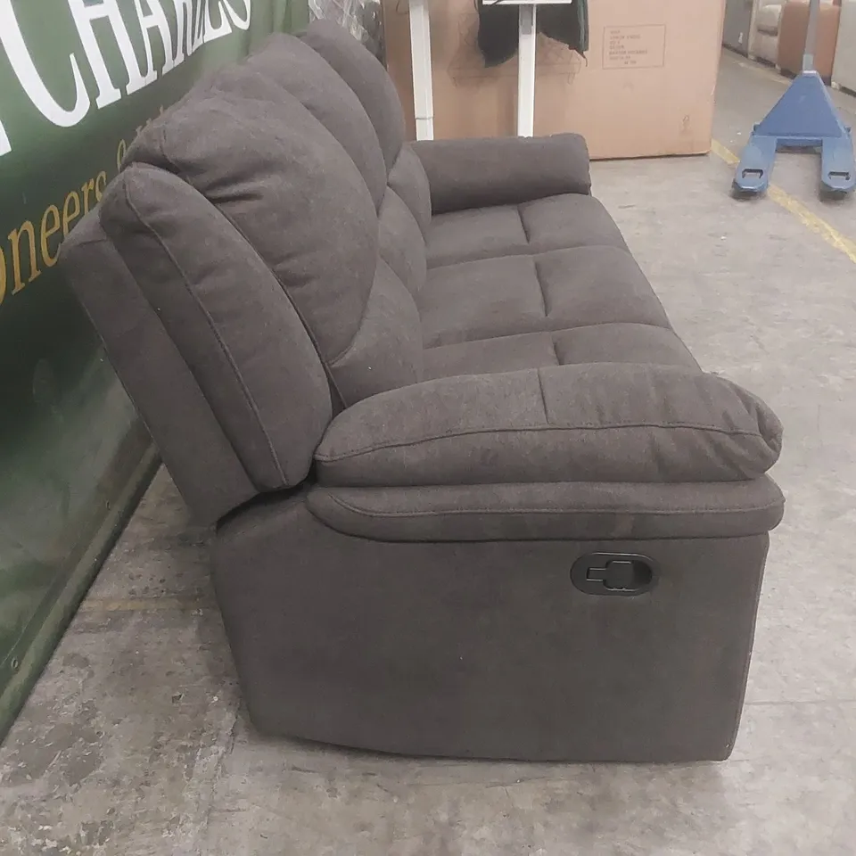 QUALITY DESIGNER ALBION FABRIC UPHOLSTERED 3 SEATER MANUAL RECLINER SOFA