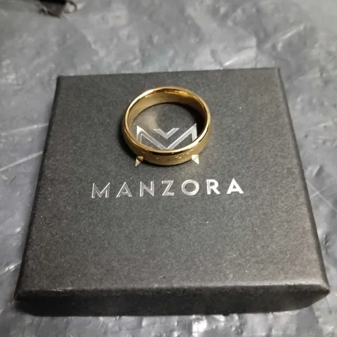 MANZORA TUNGSTEN GOLD TONE RING