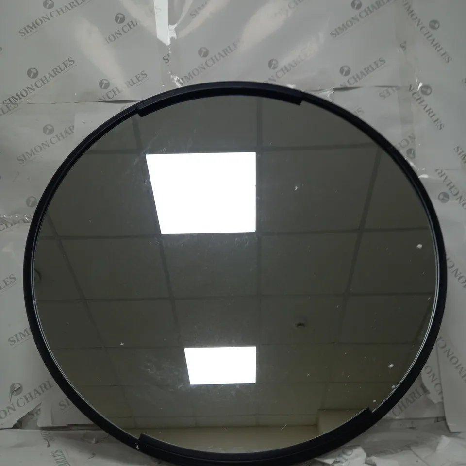 BOXED BLACK ROUND DECORATIVE MIRROR 
