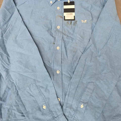 CREW CLOTHING COMPANY CREW SLIM OXFORD SHIRT IN BLUE SIZE LARGE