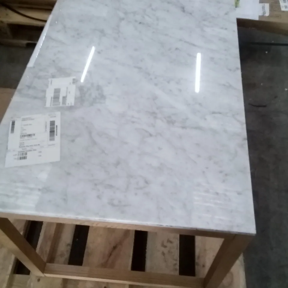 DESIGNER COX & COX OAK & MARBLE COFFEE TABLE  RRP £325