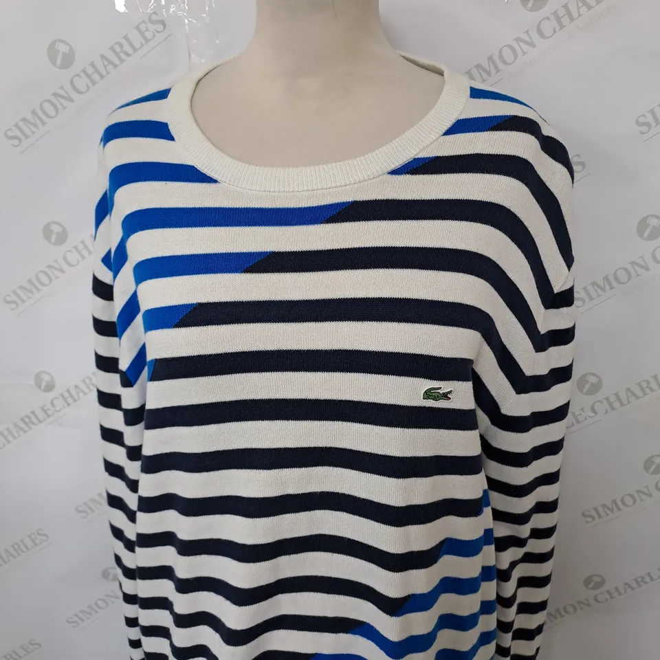 LACOSTE STIPPED KNITTED JUMPER SIZE 6