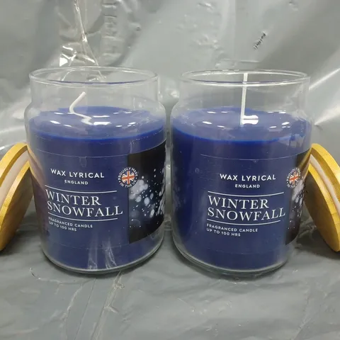 BOXED SET OF 2 WAX LYRICAL WINTER SNOWFALL FRAGRANCED CANDLES