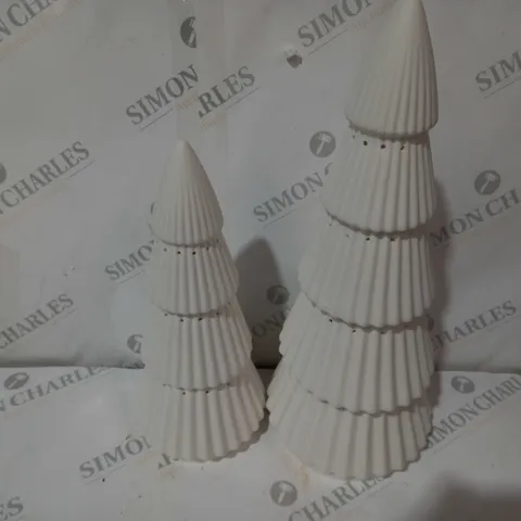 KELLY HOPPEN SET OF 2 LARGE CERAMIC LIGHT UP ORNAMENTS
