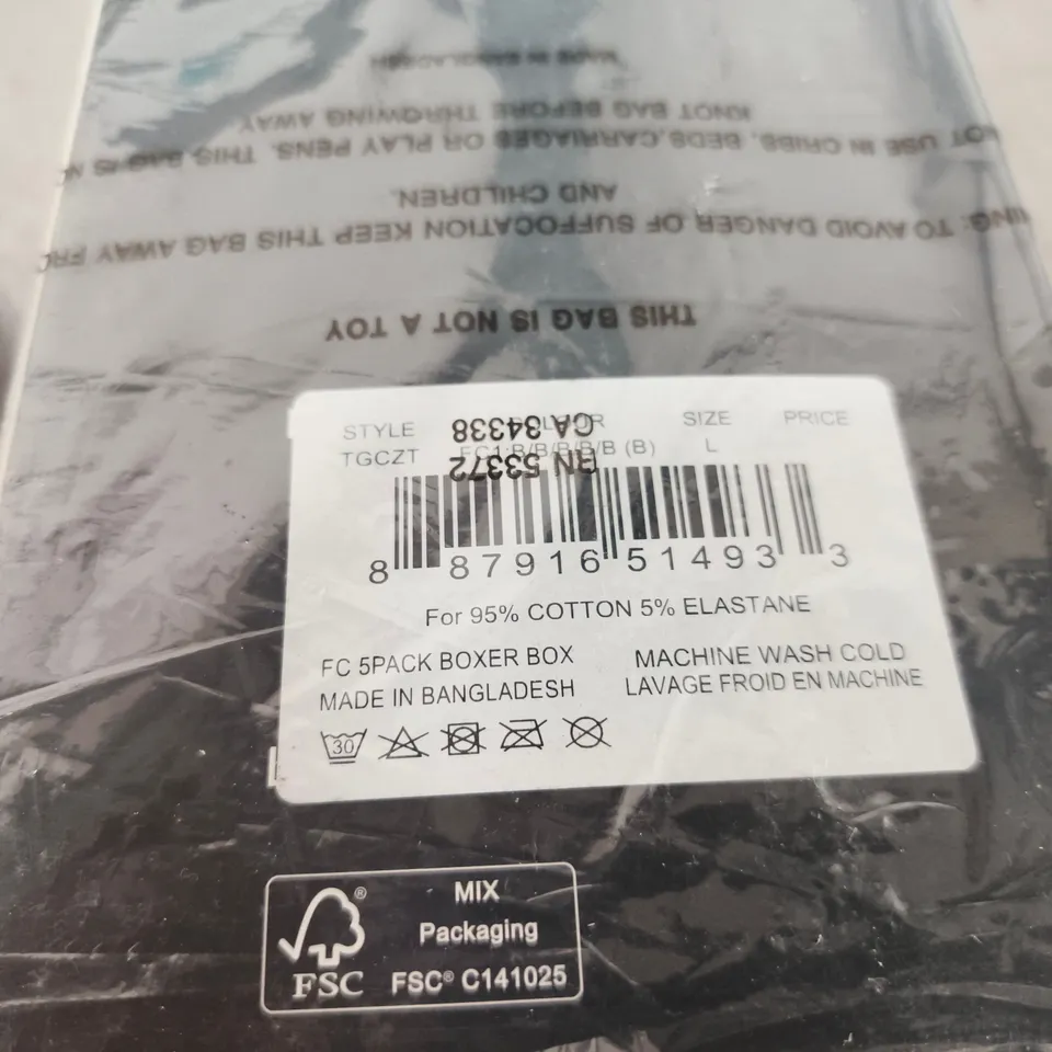 FRENCH CONNECTION 5-PACK BOXERS – MEN'S UNDERWEAR, SIZE L