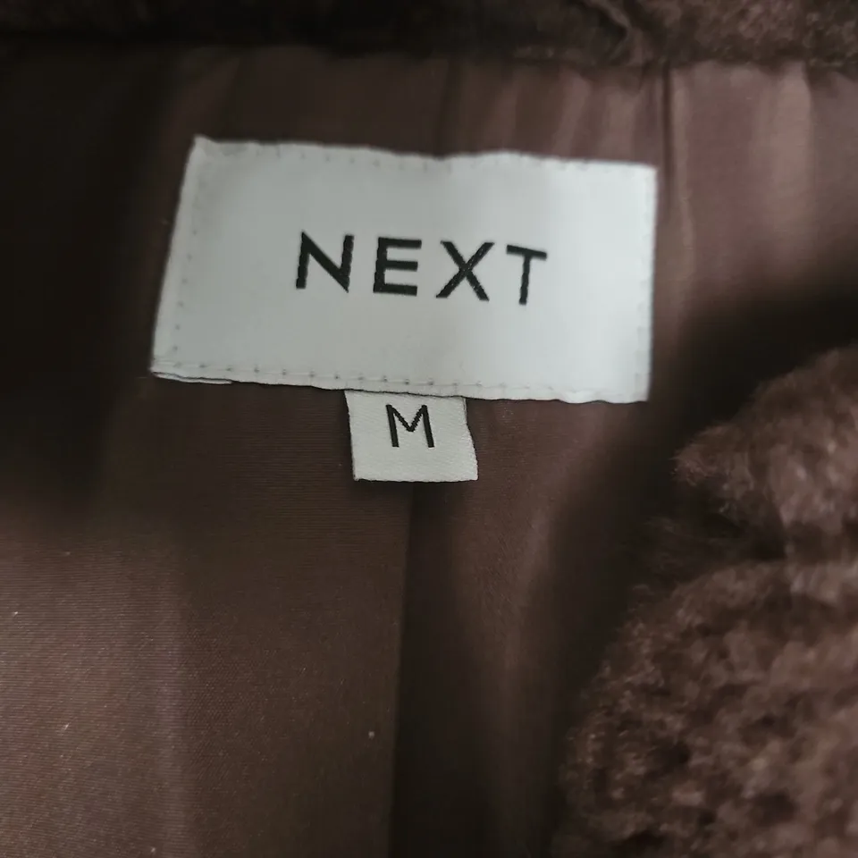 NEXT TEDDY COAT – BROWN, WOMEN’S, SIZE M