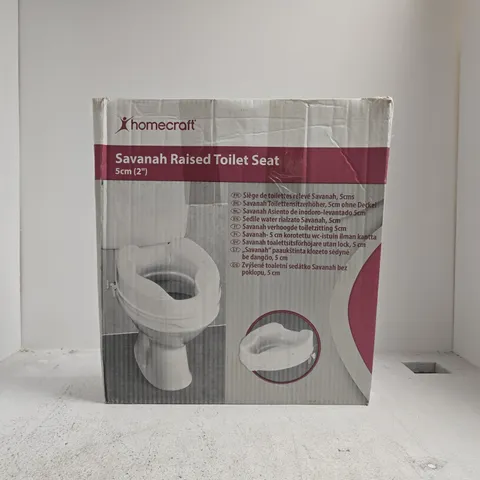 BOXED HOMECRAFT SAVANAH RAISED TOILET SEAT - 5CM(2")