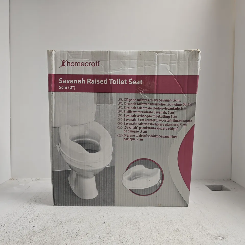 BOXED HOMECRAFT SAVANAH RAISED TOILET SEAT - 5CM(2")