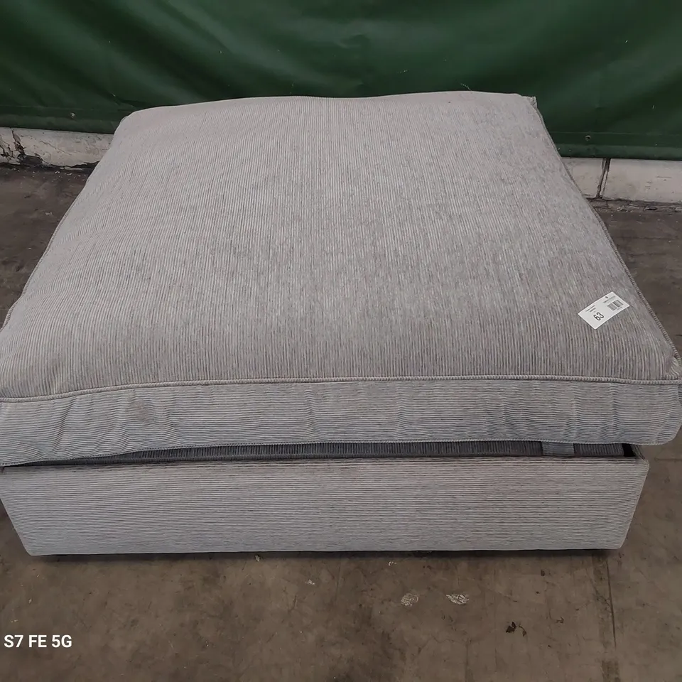 DESIGNER WESTBURY LARGE OTTOMAN SILVER CLOUD FABRIC 
