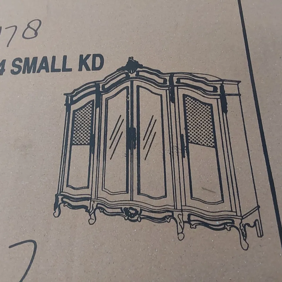 PALLET CONTAINING HOMESDIRECT365 ANTIQUE FRENCH ASW SMALL WARDROBE PARTS //INCOMPLETE SET (MISSING PARTS)