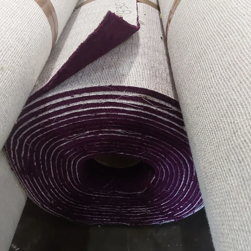 ROLL OF QUALITY DIMENSIONS DIM PLAINS ROYAL PURPLE CARPET // SIZE: APPROX 5 X 13.3m
