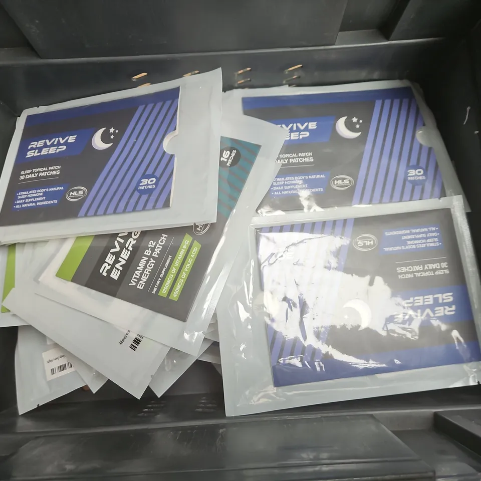 TOTE OF APPROXIMATELY 20 REVIVE ENERGY AND SLEEP PATCHES 