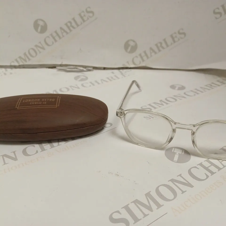 LONDON RETRO RIVER CRYSTAL CLEAR FRAMED PRESCRIPTION GLASSES 