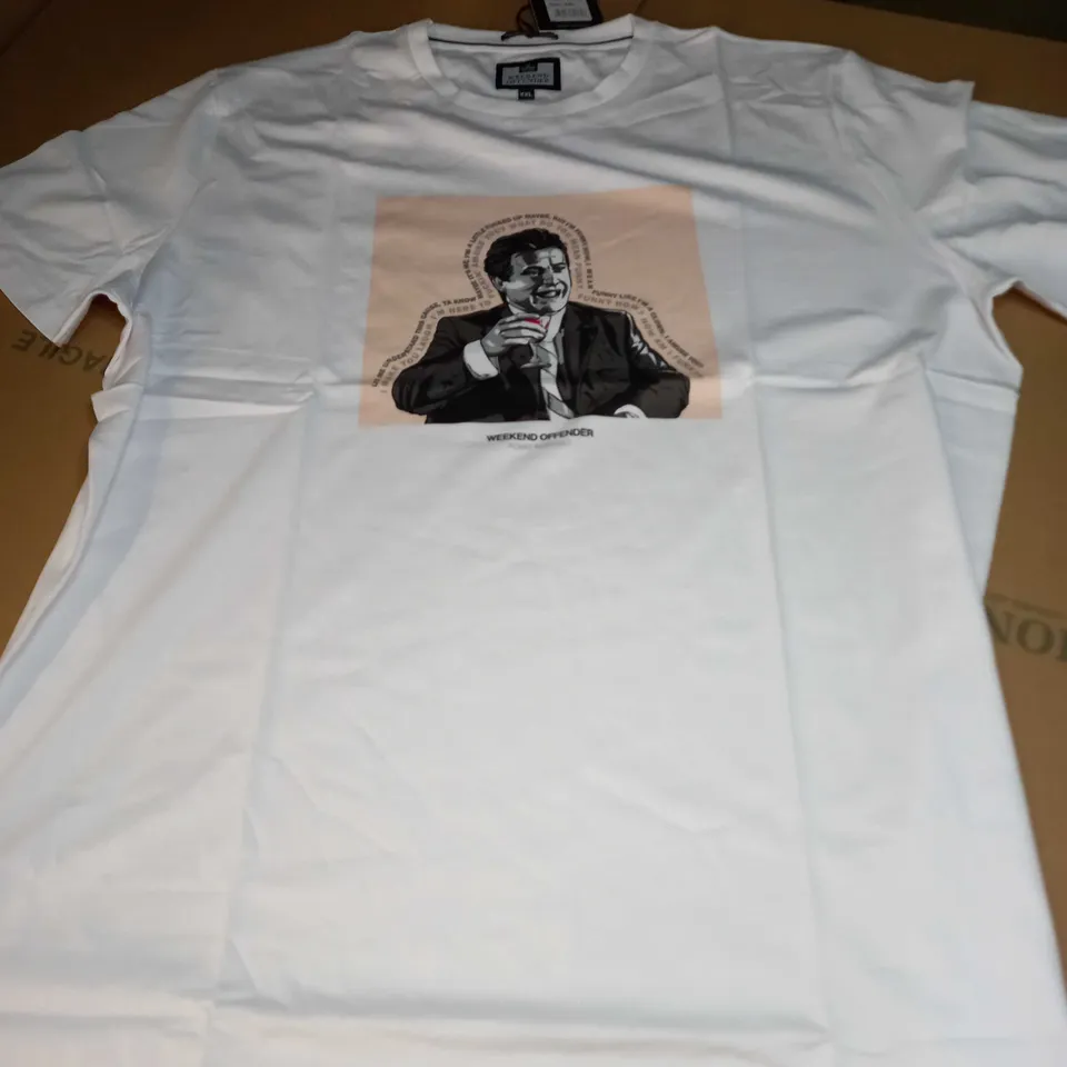 WEEKEND OFFENDER ADMIT NOTHING, TOMMY T-SHIRT IN WHITE - XXL