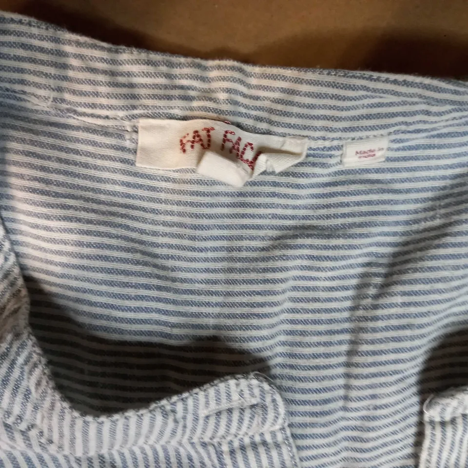 FATFACE GREY STRIPPED LINEN STYLE TUNIC - SIZE 16