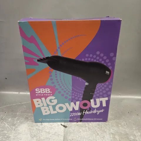 BOXED SBB STYLE TOOLS BIG BLOWOUT 2200W HAIRDRYER