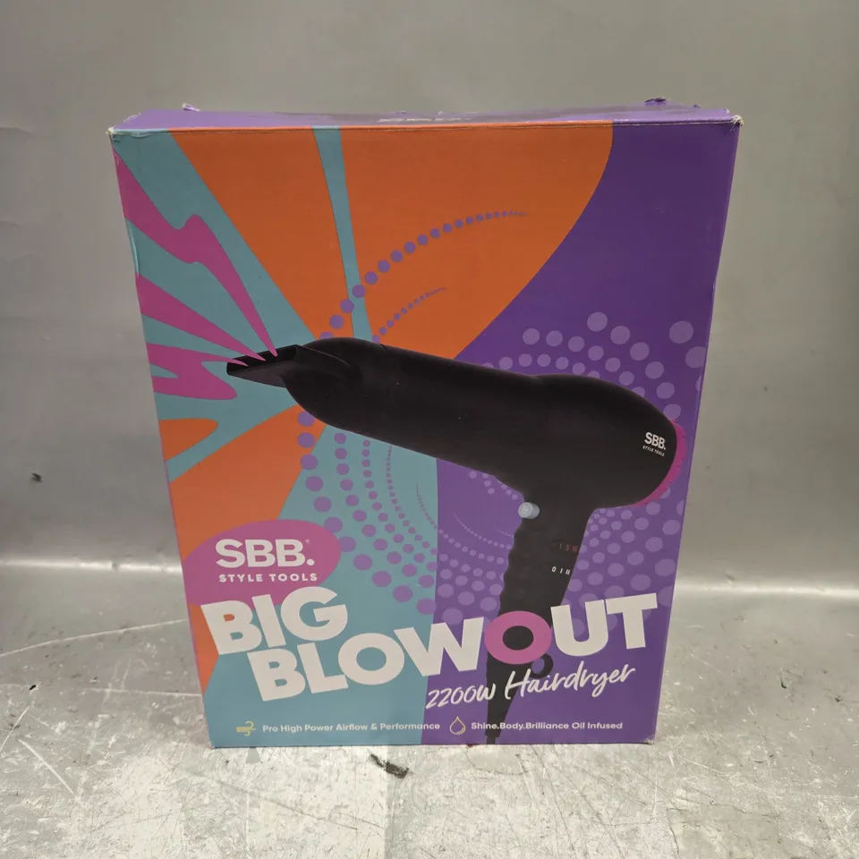 BOXED SBB STYLE TOOLS BIG BLOWOUT 2200W HAIRDRYER
